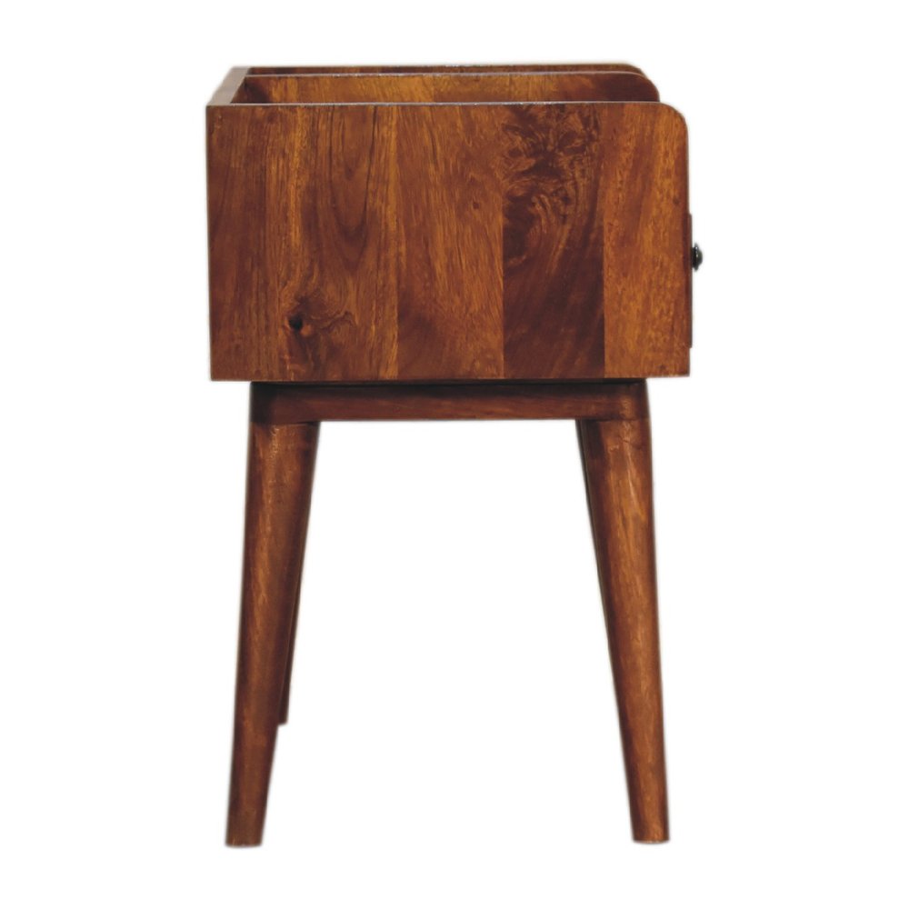 22" Chestnut Solid Wood One Drawer Nightstand — view 6