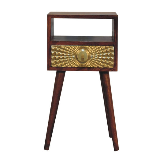 23" Chestnut Solid Wood Square One Drawer Nightstand HomeRoots