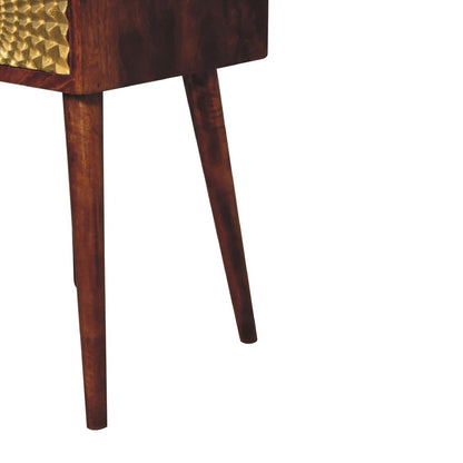 23" Chestnut Solid Wood Square One Drawer Nightstand