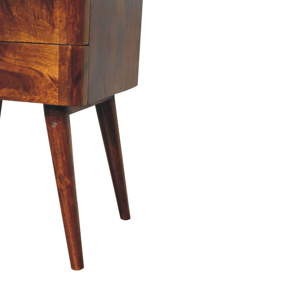 23" Chestnut Solid Wood Two Drawer Nightstand — view 5