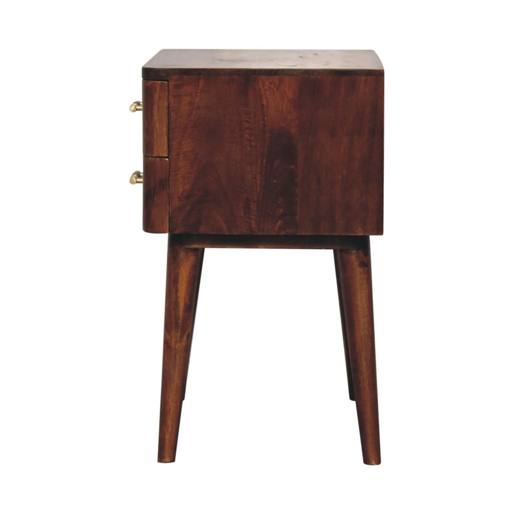 23" Chestnut Solid Wood Two Drawer Nightstand — view 6