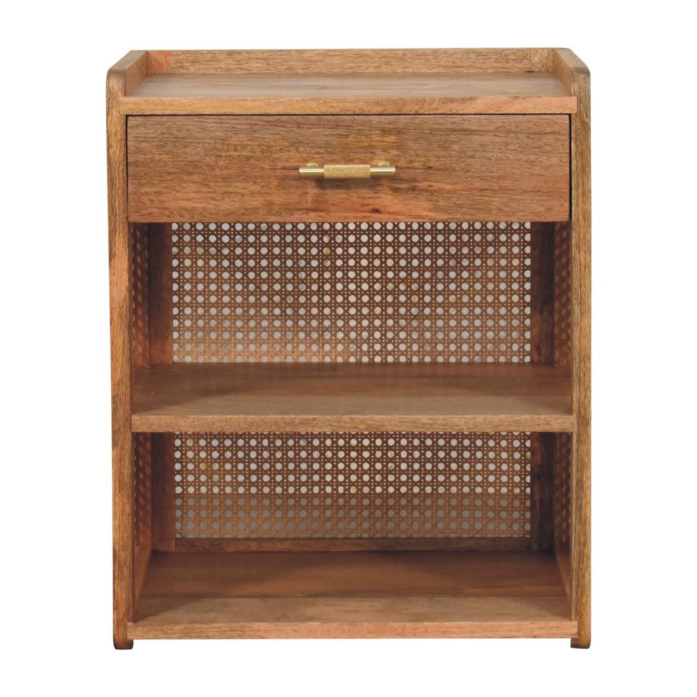 23" Oak Solid Wood One Drawer Nightstand HomeRoots
