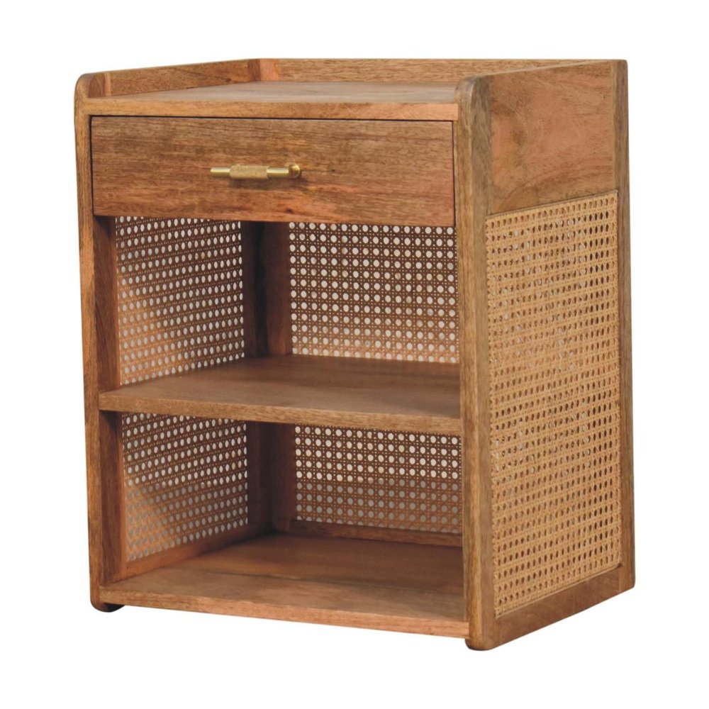 23" Oak Solid Wood One Drawer Nightstand HomeRoots