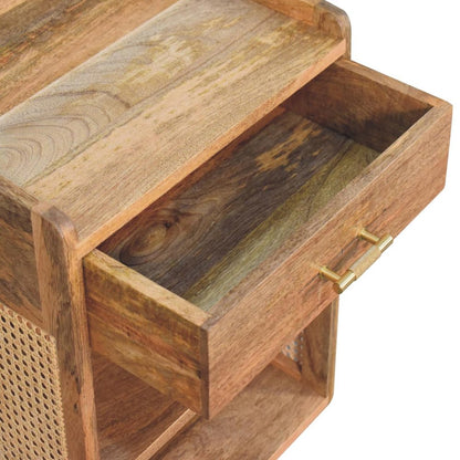 23" Oak Solid Wood One Drawer Nightstand HomeRoots