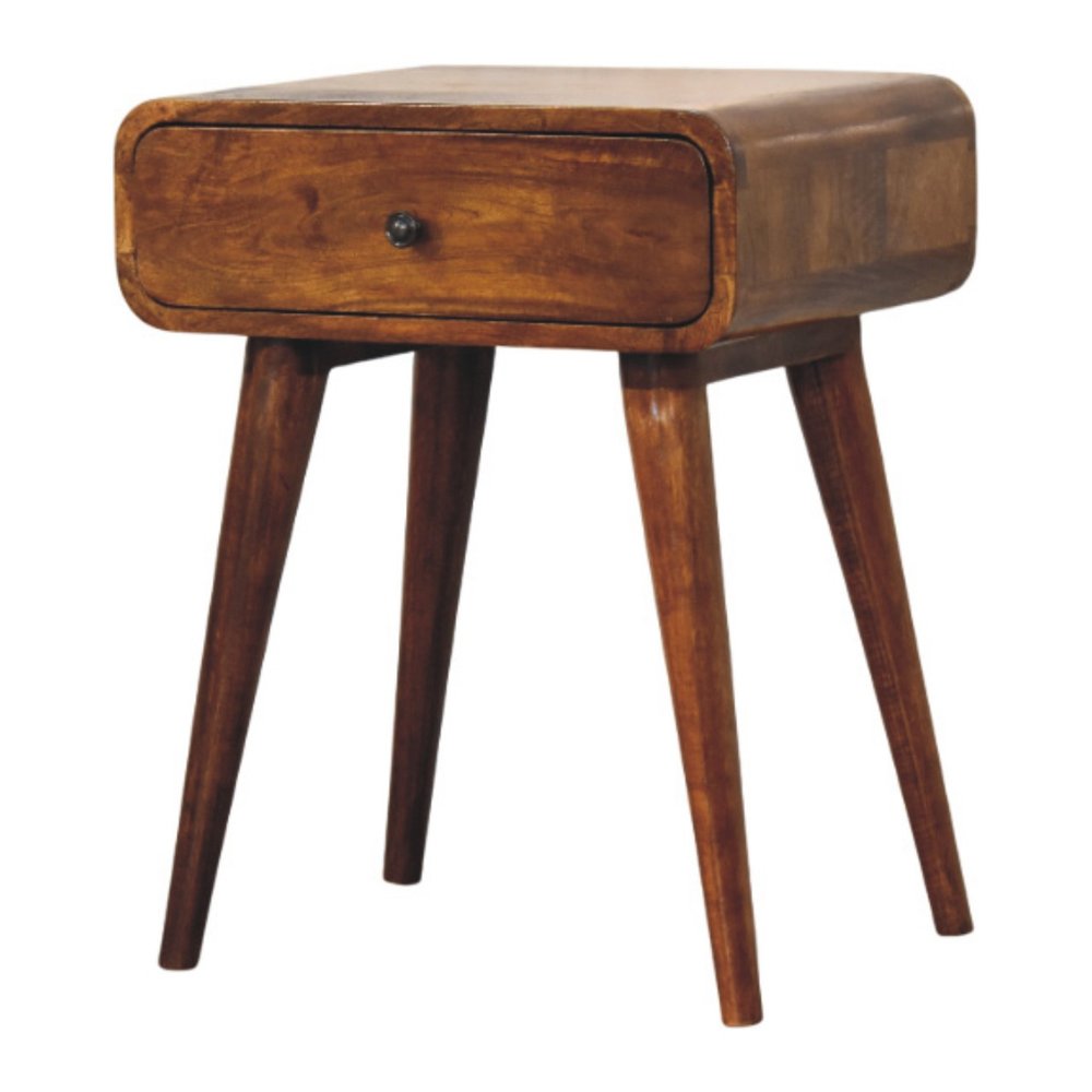 22" Chestnut Solid Wood One Drawer Nightstand HomeRoots