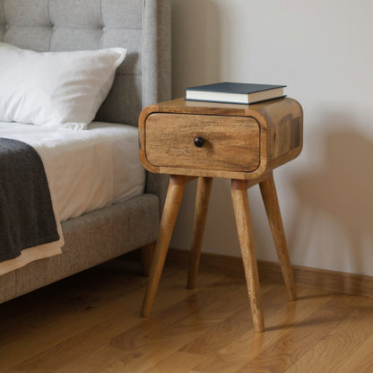 19" Beige Solid Wood Square One Drawer Nightstand HomeRoots