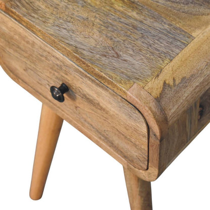 19" Oak Solid Wood Square One Drawer Nightstand HomeRoots