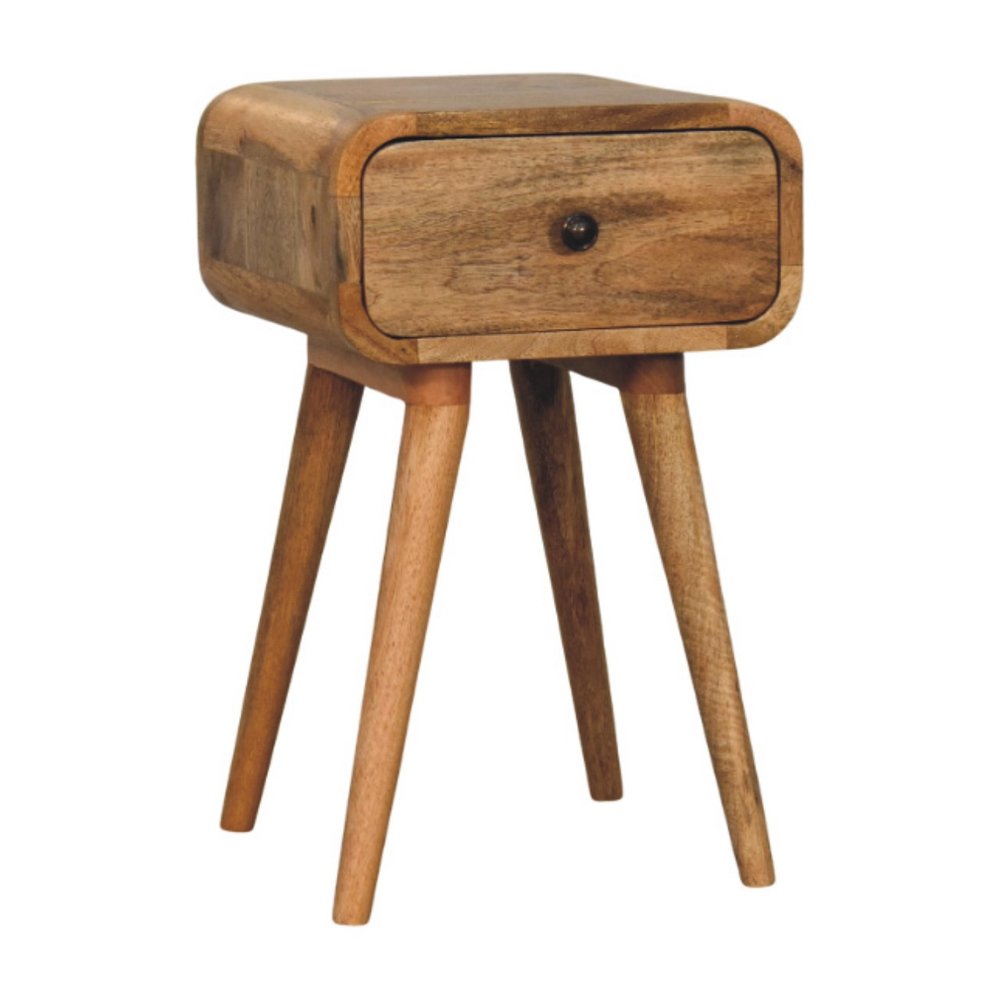19" Oak Solid Wood Square One Drawer Nightstand HomeRoots