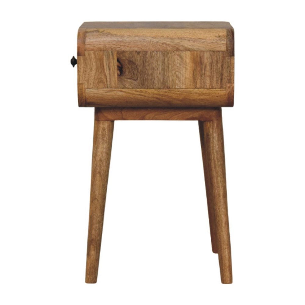 19" Oak Solid Wood Square One Drawer Nightstand — view 6