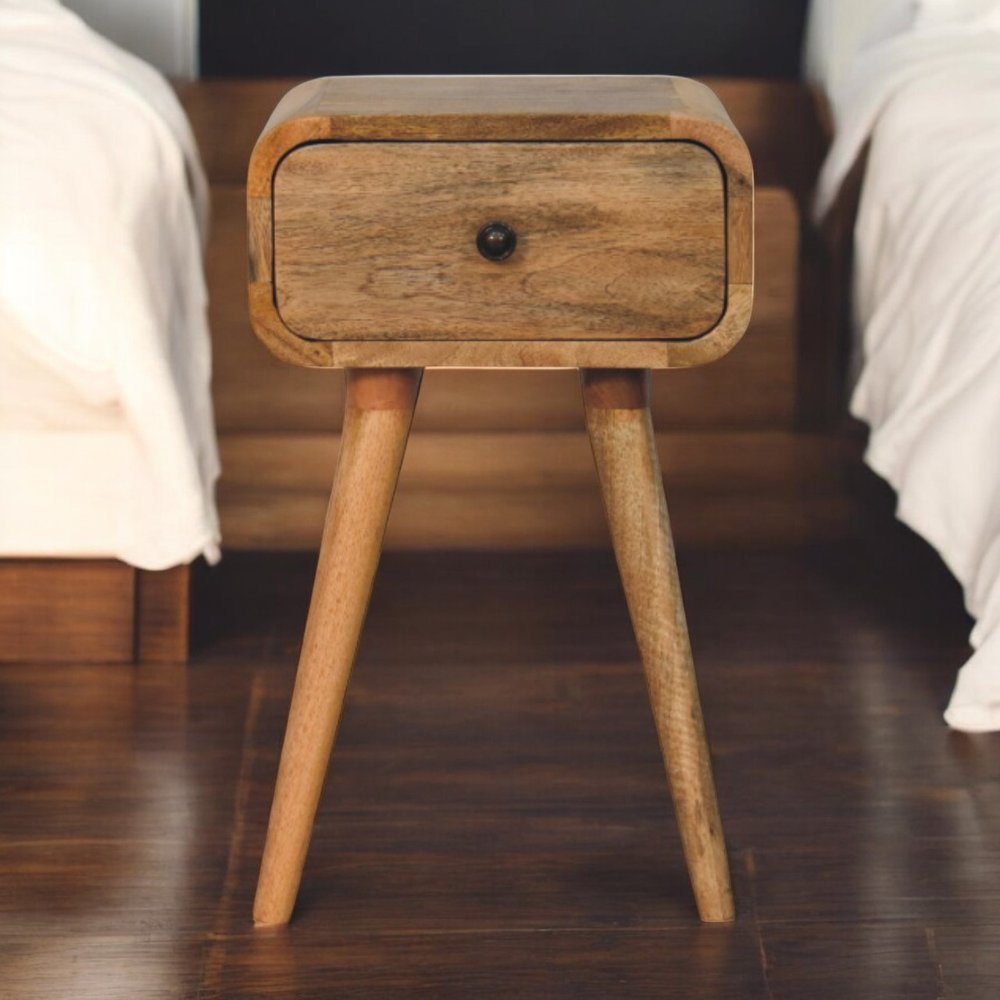 19" Oak Solid Wood Square One Drawer Nightstand HomeRoots