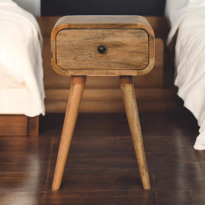 19" Oak Solid Wood Square One Drawer Nightstand HomeRoots
