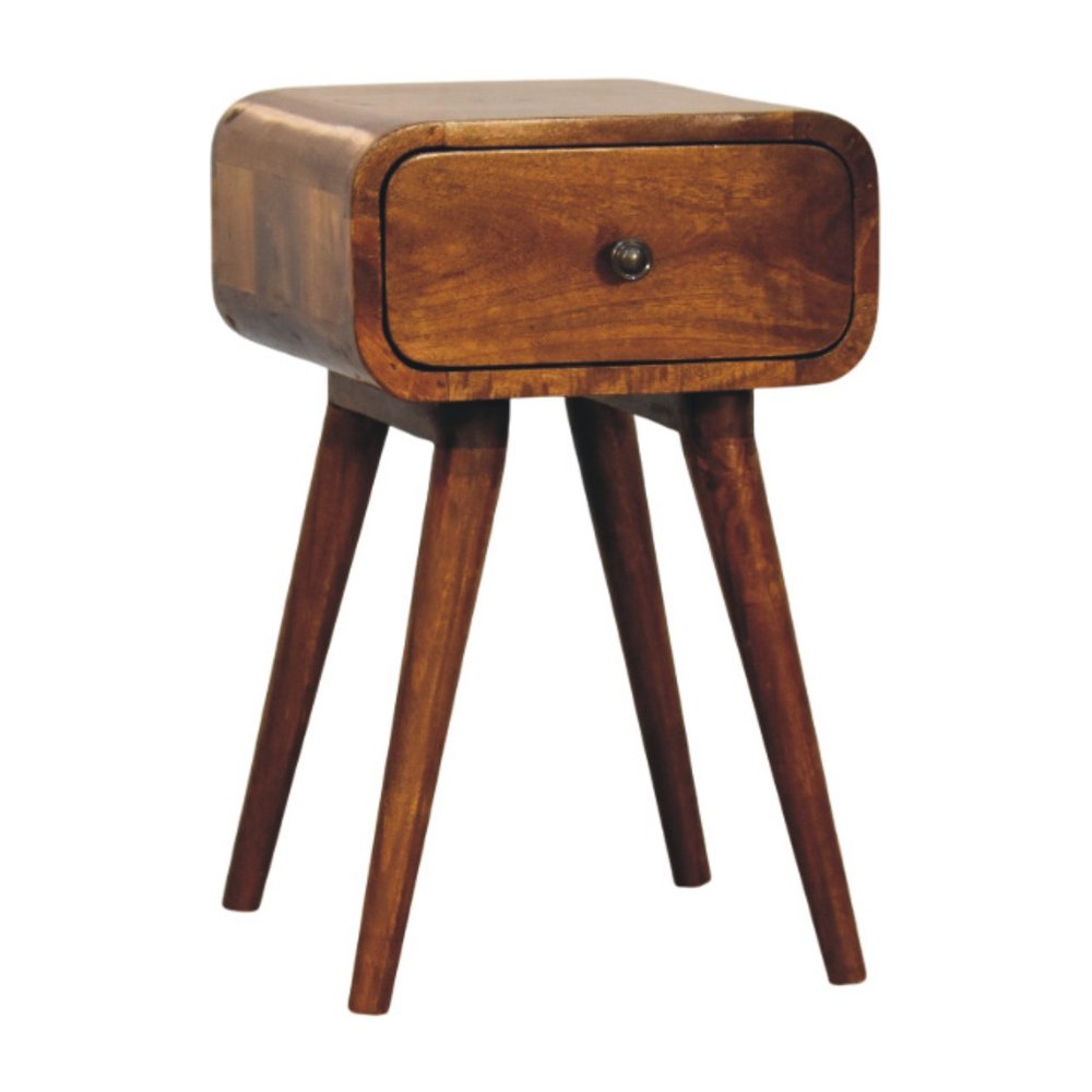 19" Chestnut Solid Wood Square One Drawer Nightstand HomeRoots