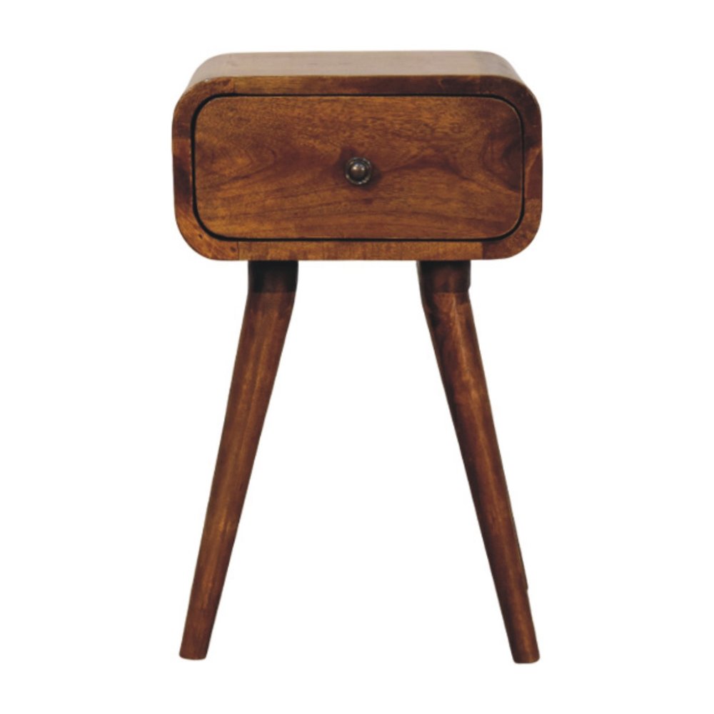 19" Chestnut Solid Wood Square One Drawer Nightstand HomeRoots
