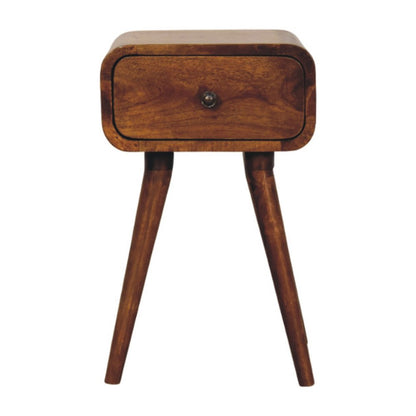 19" Chestnut Solid Wood Square One Drawer Nightstand HomeRoots