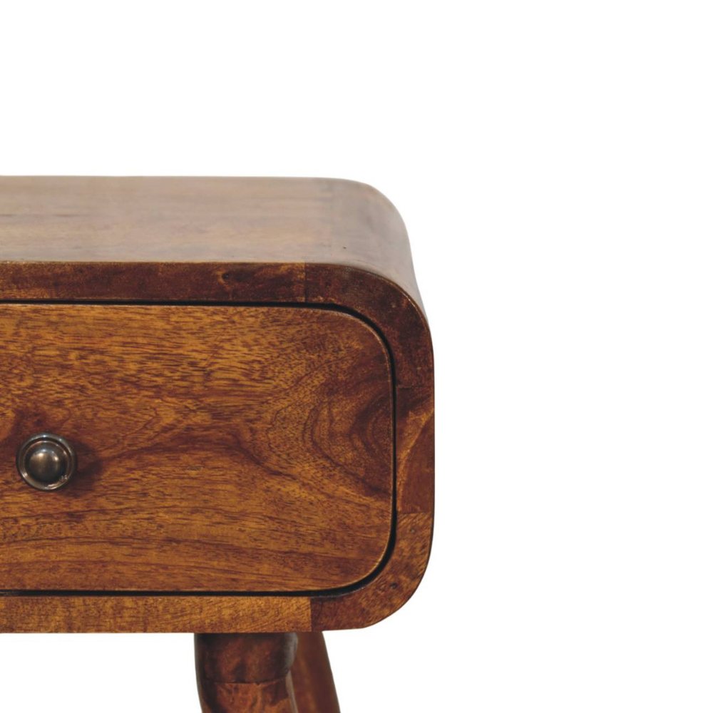 19" Chestnut Solid Wood Square One Drawer Nightstand HomeRoots