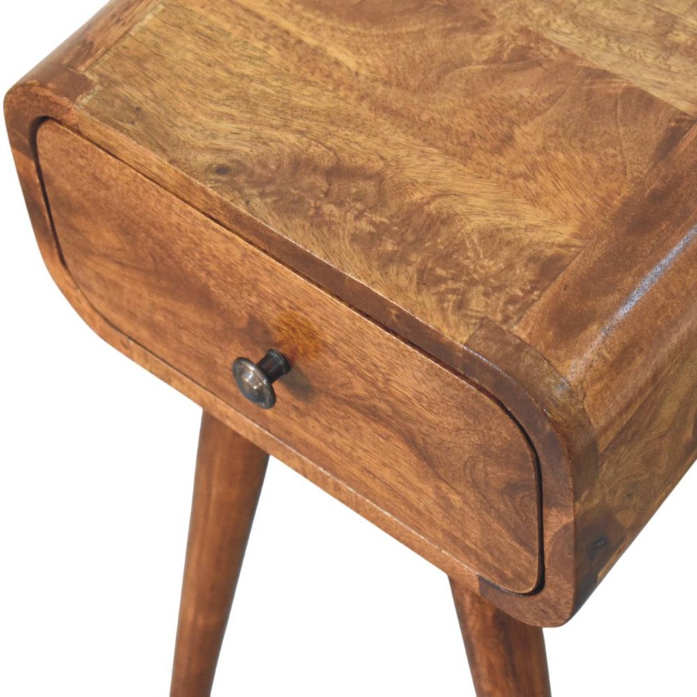 19" Chestnut Solid Wood Square One Drawer Nightstand HomeRoots
