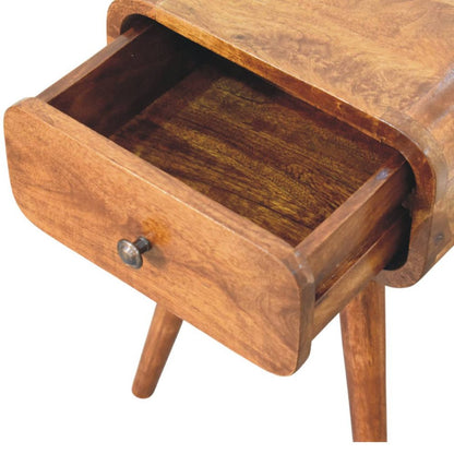 19" Chestnut Solid Wood Square One Drawer Nightstand HomeRoots