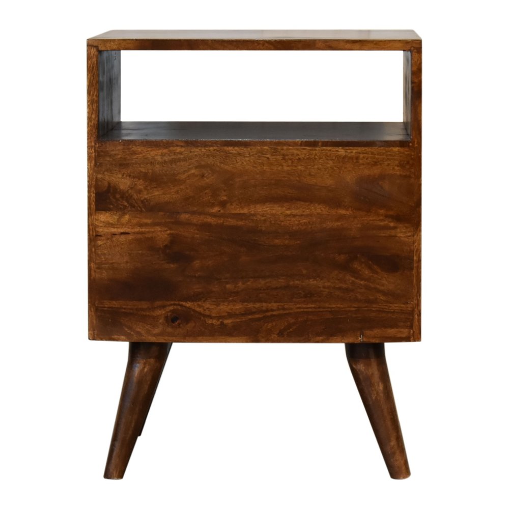 24" Chestnut Solid Wood Two Drawer Nightstand HomeRoots
