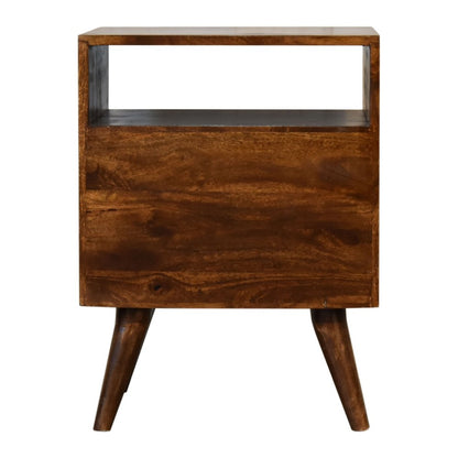 24" Chestnut Solid Wood Two Drawer Nightstand HomeRoots