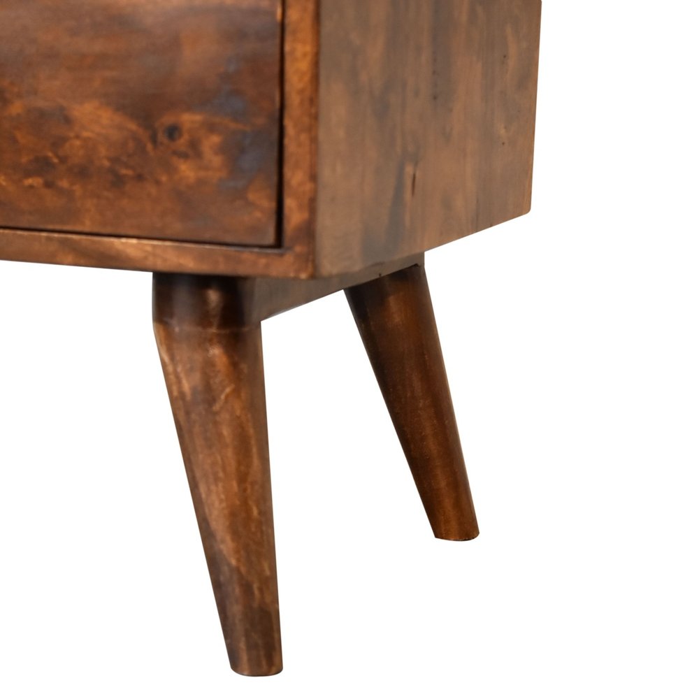 24" Chestnut Solid Wood Two Drawer Nightstand HomeRoots