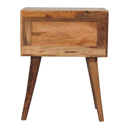 23" Black Ivory And Light Brown Solid Wood Geometric Bone Inlay Two Drawer Nightstand HomeRoots