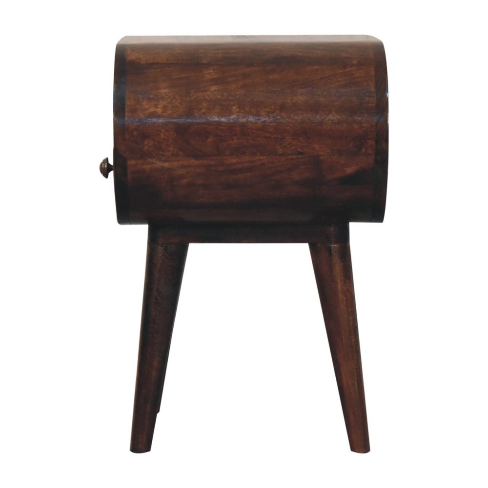 21" Walnut Solid Wood Oval One Drawer Nightstand HomeRoots