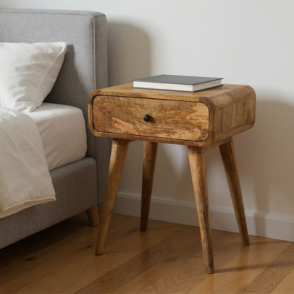 22" Oak Solid Wood One Drawer Nightstand HomeRoots
