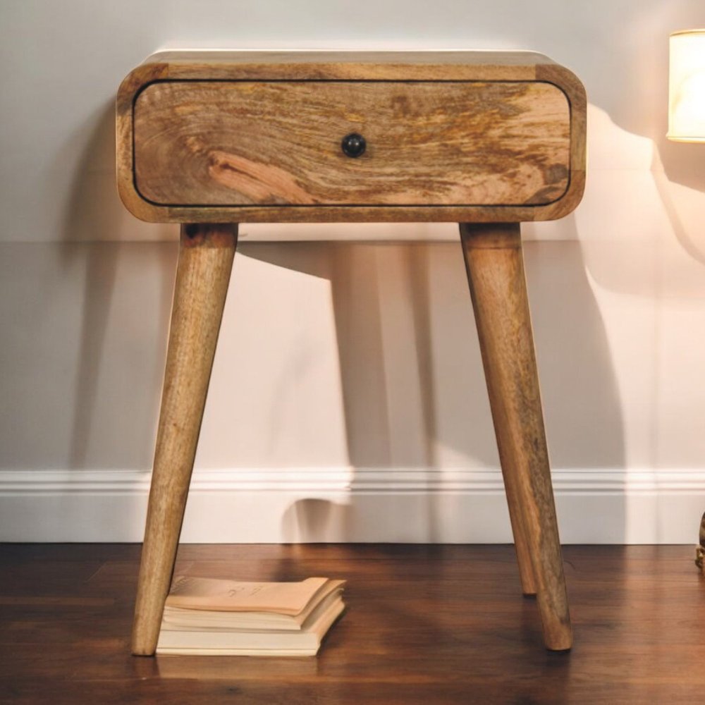 22" Oak Solid Wood One Drawer Nightstand HomeRoots