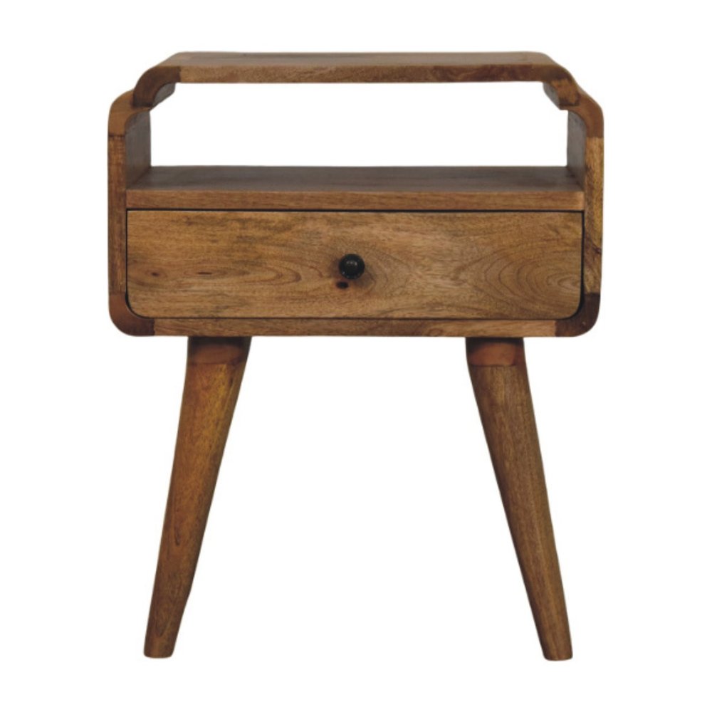 22" Light Brown Solid Wood One Drawer Nightstand HomeRoots