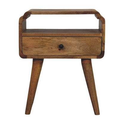 22" Light Brown Solid Wood One Drawer Nightstand HomeRoots