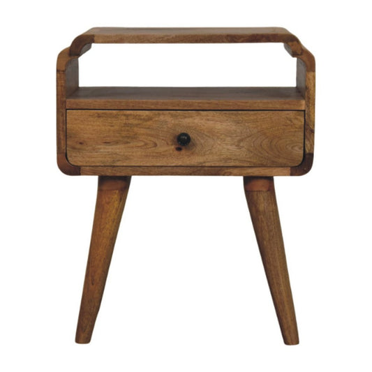 22" Light Brown Solid Wood One Drawer Nightstand HomeRoots