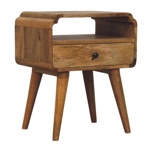 22" Light Brown Solid Wood One Drawer Nightstand HomeRoots