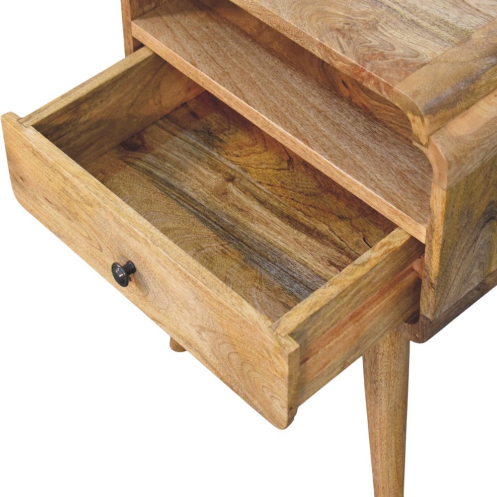 22" Light Brown Solid Wood One Drawer Nightstand HomeRoots