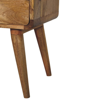 22" Light Brown Solid Wood One Drawer Nightstand