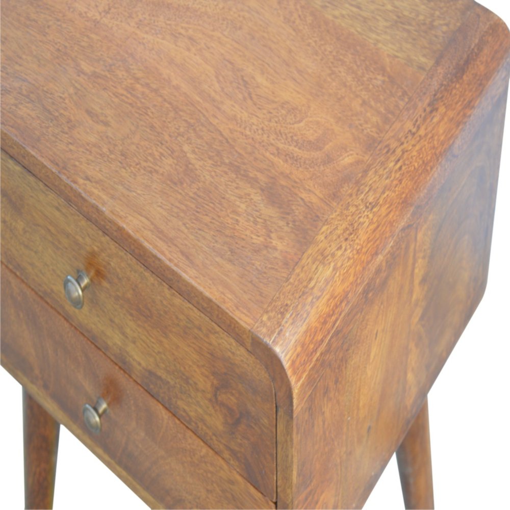 20" Chestnut Solid Wood Two Drawer Nightstand HomeRoots