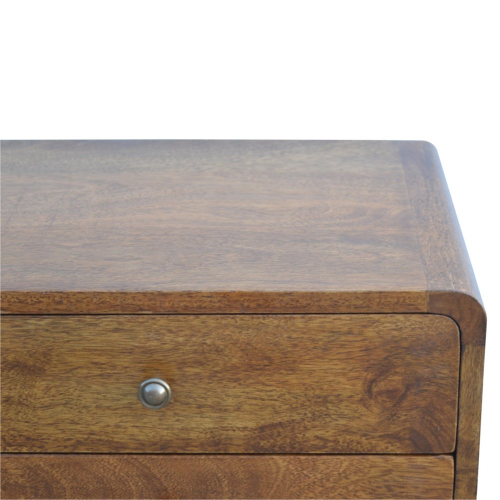 20" Chestnut Solid Wood Two Drawer Nightstand HomeRoots