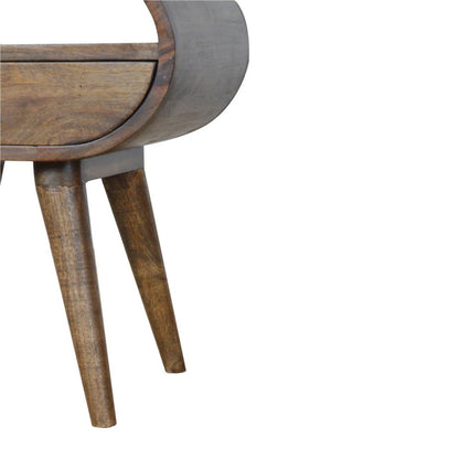 21" Light Brown Solid Wood Round One Drawer Nightstand HomeRoots