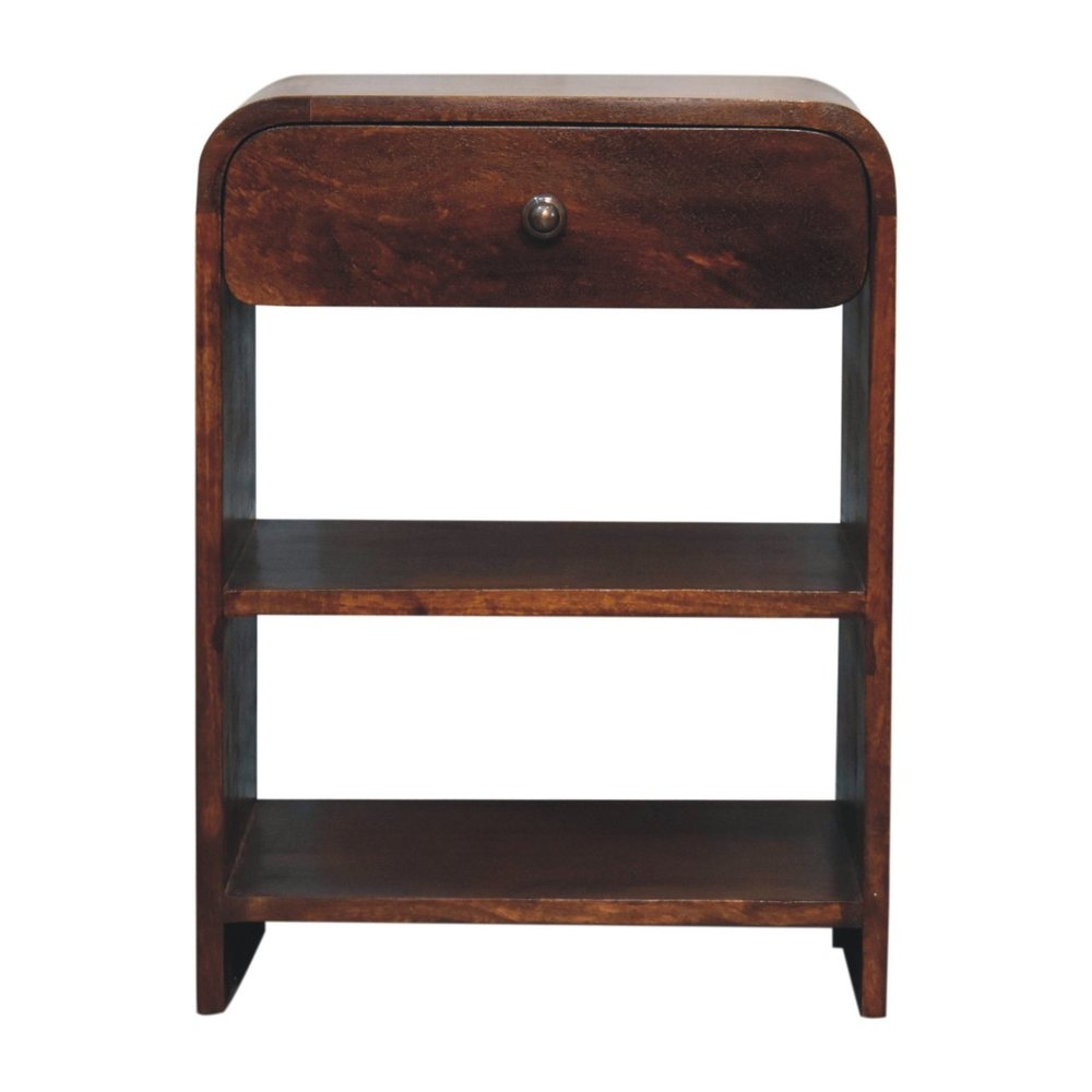 24" Chestnut Solid Wood One Drawer Nightstand HomeRoots