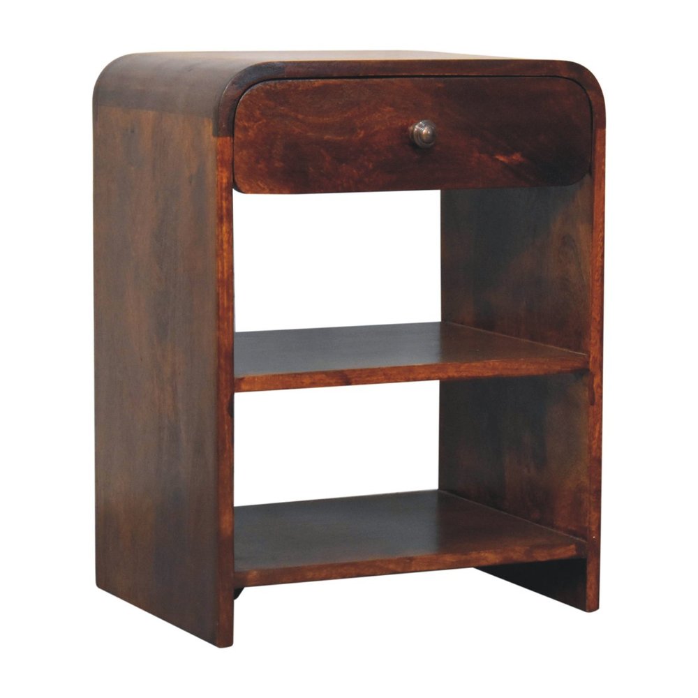 24" Chestnut Solid Wood One Drawer Nightstand HomeRoots