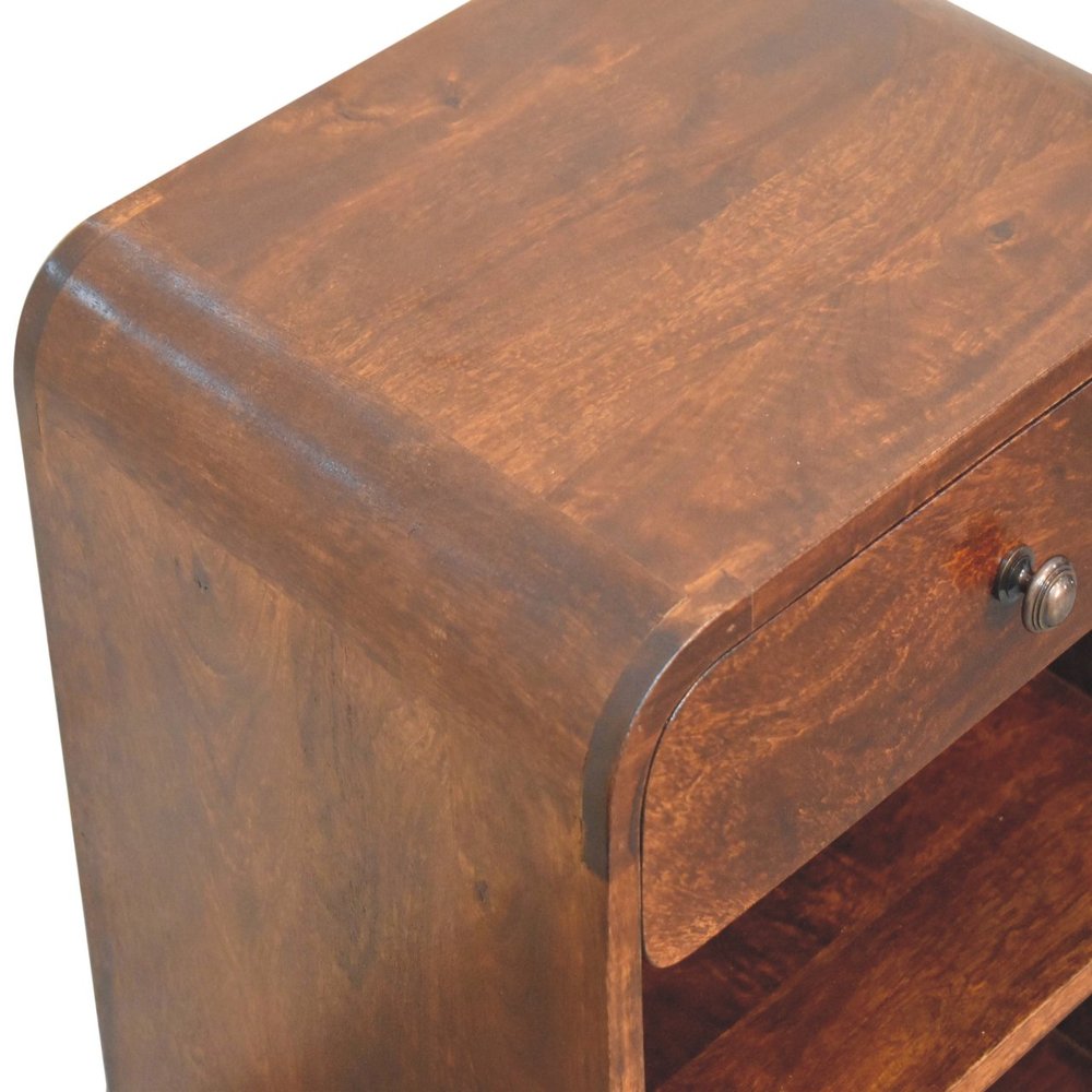24" Chestnut Solid Wood One Drawer Nightstand HomeRoots