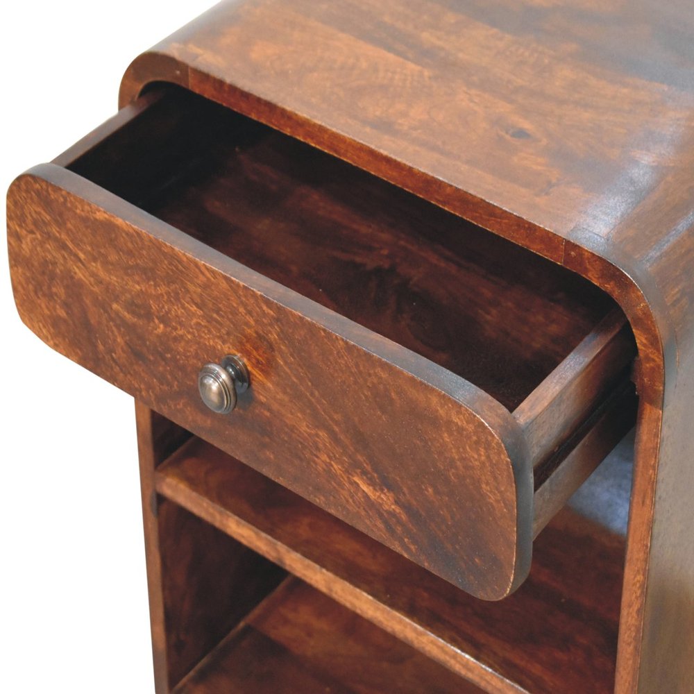 24" Chestnut Solid Wood One Drawer Nightstand HomeRoots