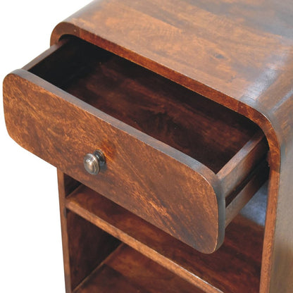 24" Chestnut Solid Wood One Drawer Nightstand HomeRoots