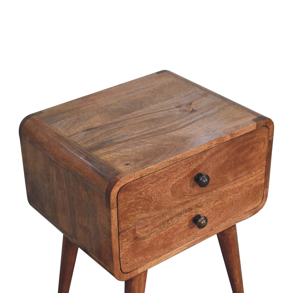 22" Brown Solid Wood Two Drawer Nightstand HomeRoots