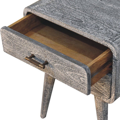 22" Gray Solid Wood Distressed Two Drawer Nightstand HomeRoots