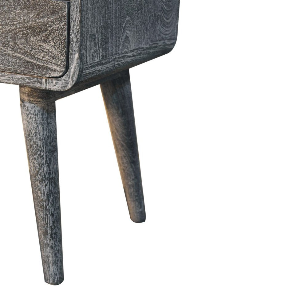 22" Gray Solid Wood Distressed Two Drawer Nightstand HomeRoots