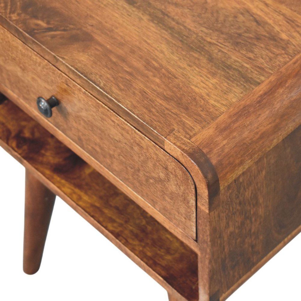 22" Chestnut Solid Wood One Drawer Nightstand HomeRoots