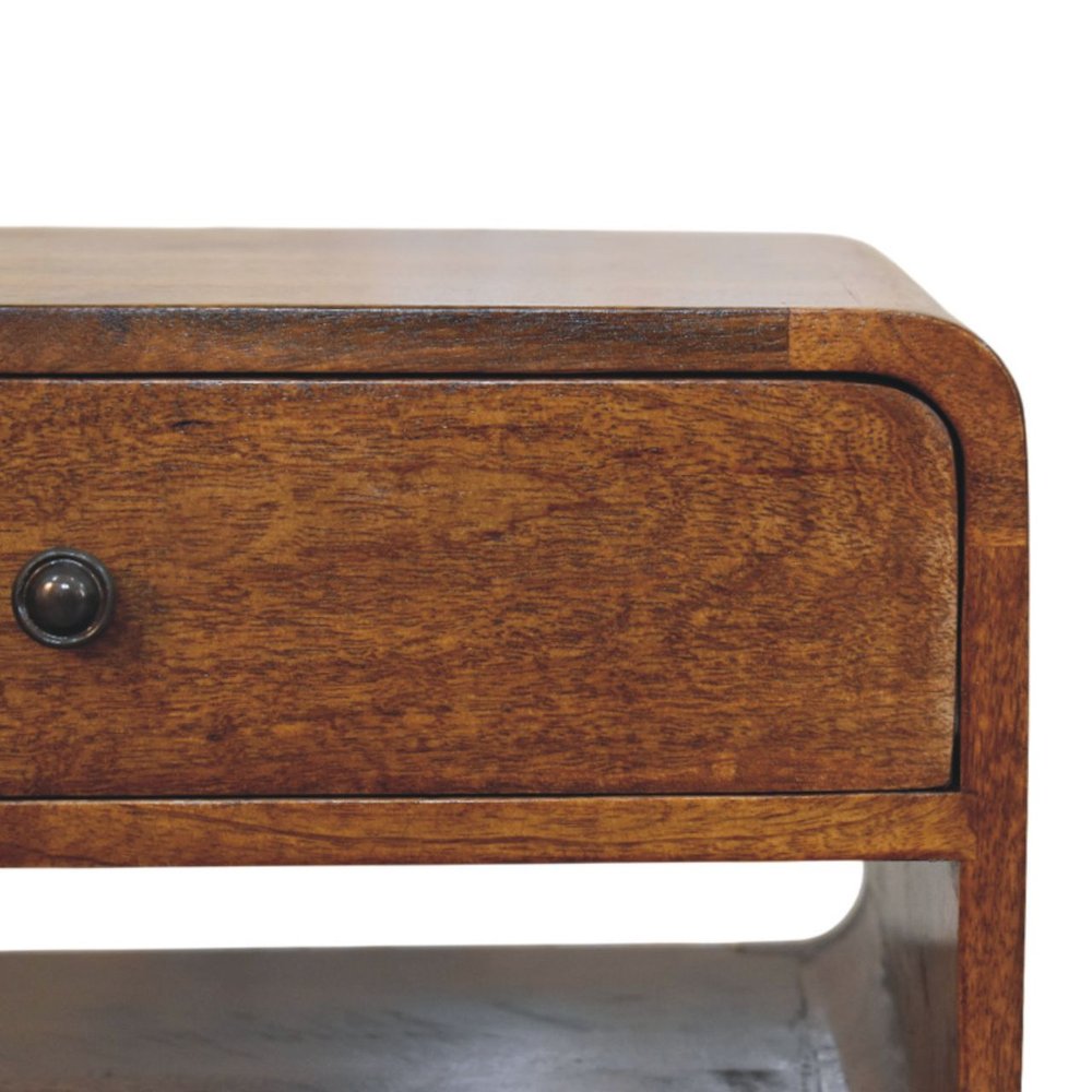 22" Chestnut Solid Wood One Drawer Nightstand HomeRoots
