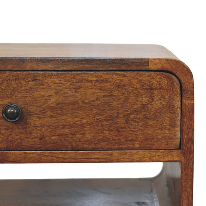 22" Chestnut Solid Wood One Drawer Nightstand HomeRoots
