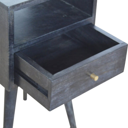 22" Black Solid Wood Square One Drawer Nightstand HomeRoots