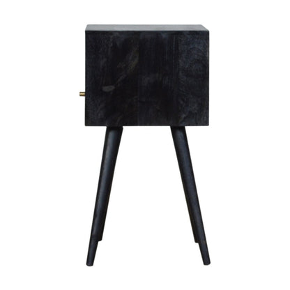 22" Black Solid Wood Square One Drawer Nightstand HomeRoots
